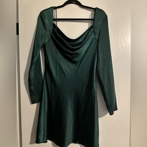 Astr Deep Green Long Sleeve Dress